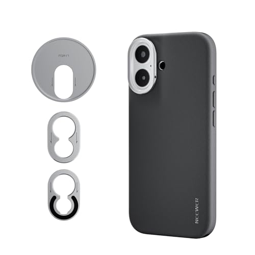 Coque iPhone 17 modulaire NEEWER noire et argent avec support filtre 67mm