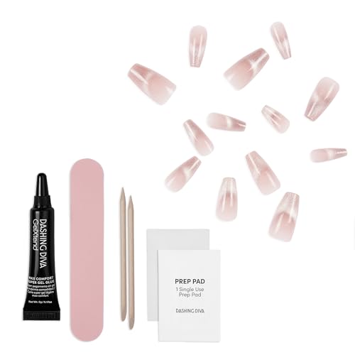 Dashing Diva GelXtend Nail Set - Lilac Kisses - Ombre Nails - Lasts Up to 14 Days - Gel Nails - No-Soak, Easy Removal