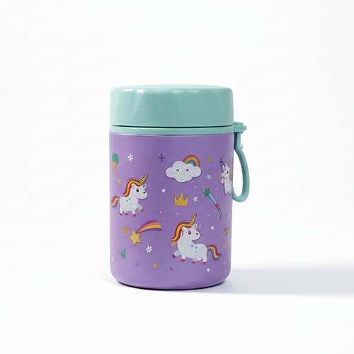 Image of ONE AND ONLY Stainless Steel Food Jar for Kids 480ml | Airtight Baby Food Container | Multipurpose Snack Jar | Travel Friendly Food Storage Box | BPA Free Kids Food Container (Purple)