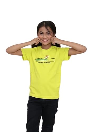 Image of KUCHU Unisex T-Shirt | Cuteness Loading Print | 10–11 Years | Cotton Modal Fabric | Soft Feel | Breathable | Digitally Printed | Vibrant Colour Yellow