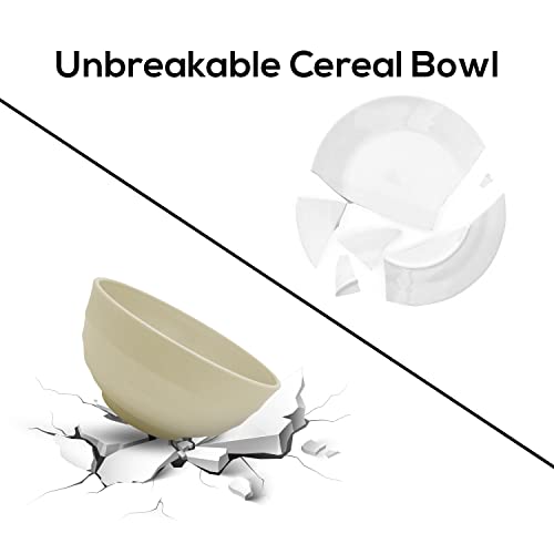 Numkey Set Of 4 Wheat Straw Bowls 60 Oz, Unbreakable Large Cereal Bowls, Oversized Lightweight Bowl Dishwasher & Microwave Safe Bpa Free Cereal Bowl Set For Kitchen,Salad,Soup,Camping,Party (Beige) #TOP5