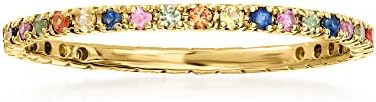 Ross-Simons RS Pure 0.38 ct. t.w. Multicolored Sapphire Eternity Band in 14kt Yellow Gold. Size 5