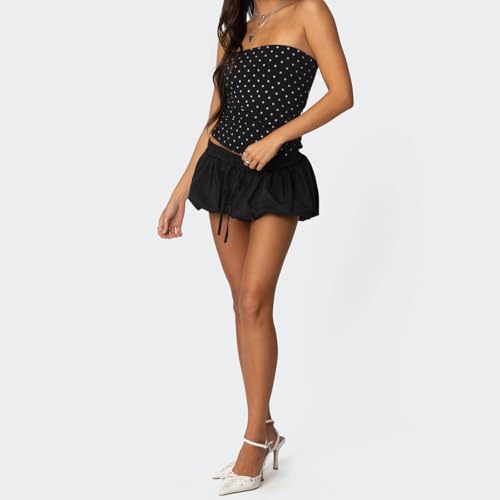 Tube Top Women Sleeveless Backless Strapless Bandeau Teen Girl Y2k Cute Floral Graphic Going Out Crop Shirt4