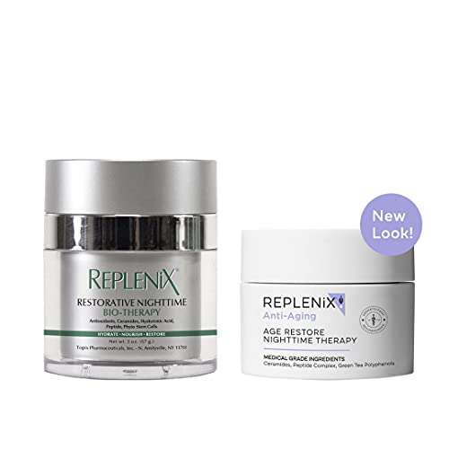 Replenix Age Restore Overnight Therapy - Medical Grade Anti-Aging Face & Neck Night Cream, Green Tea, Fights Wrinkles & Dark Spots, Firming, 1.7 Oz #TOP1