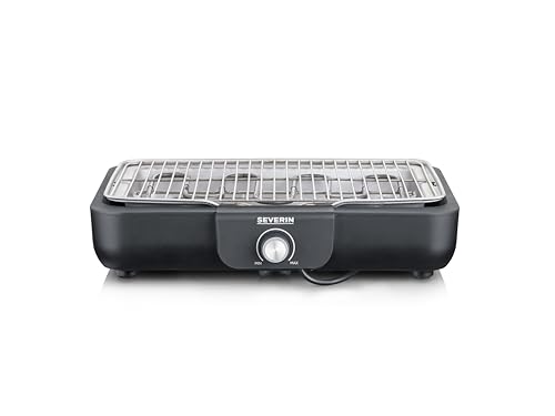 Miniatura 5 de Severin Barbacoa De Mesa Con Parrilla De Acero Inoxidable, Para Interior Y Exterior, 2.300 W, Superficie De La Parrilla De 37 X 29 Cm, Regulación De Temperatura Por Termostato, Negro Pg 8554