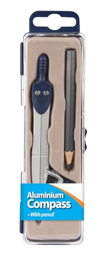 Professional Metal Drawing Compass Reusable Mathematical Instrument with Safety Point Pencil Included