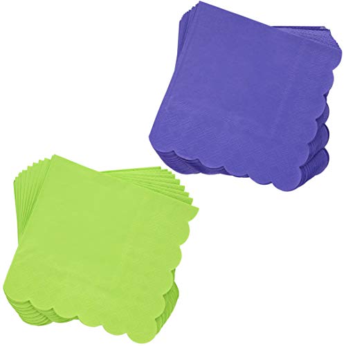 Juvale 2-Ply Paper Cocktail Napkins, Scalloped Edge, Tropical Colors (200 Pack) #TOP6