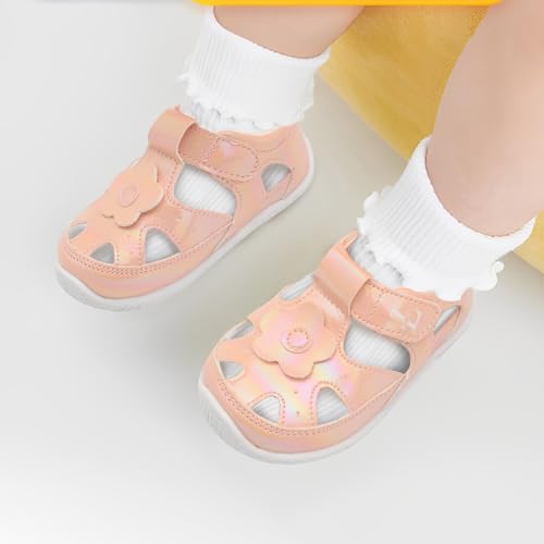 L-RUN Toddler Mary Jane Shoes Girls Casual Barefoot Sandals Breathable Princess Dress Flats Non-Slip Rubber Sole Infant First Walker Shoes for Outdoor Indoor2