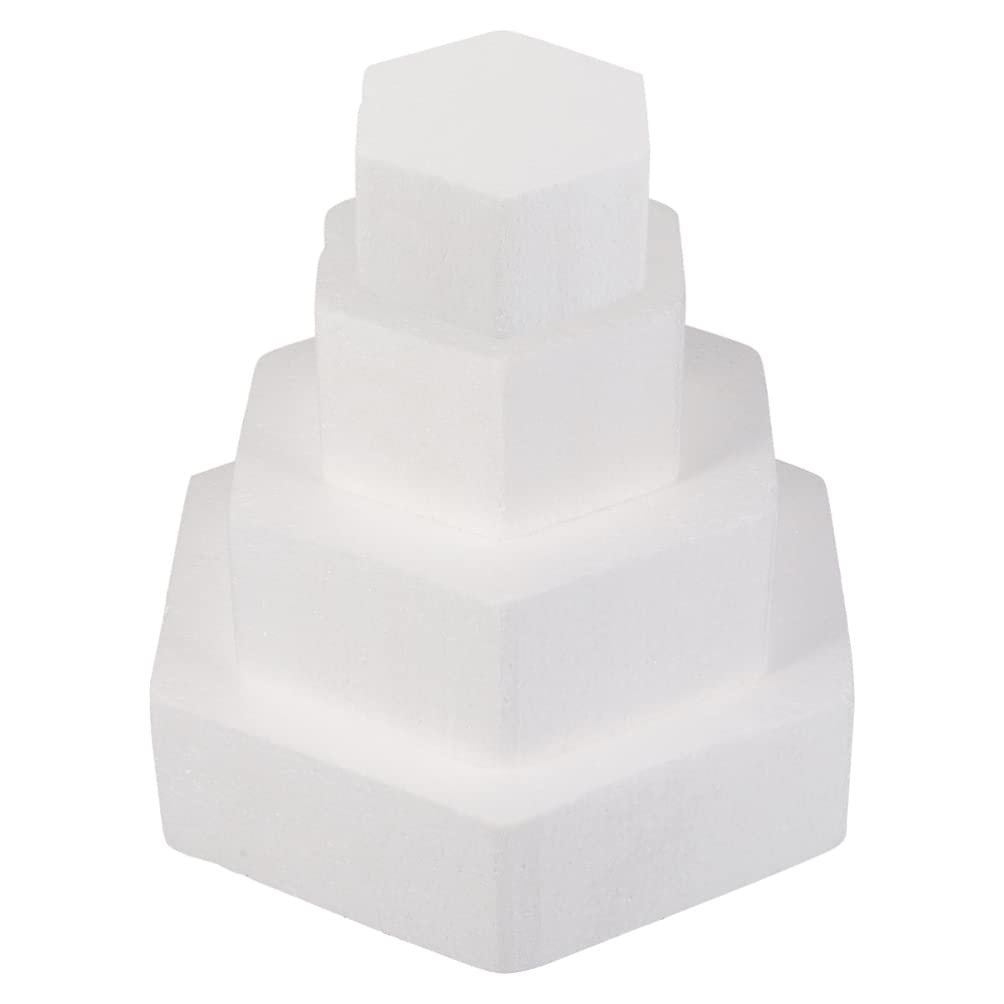 Kichvoe 4 Piezas Modelo De Pastel Tortas Ficticias Formas De Pastel De Cumpleaños De Espuma Bloques De Espuma Para Esculpir Pastel De Espuma Espuma De Artificial