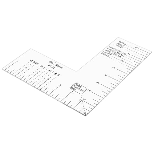 Tshirt Ruler Guide for Vinyl Alignment - Left Chest, Tee Measurement Template, Tshirt Ruler Alignment Tool Placement for Heat Press for Adult Men and Women Front and Back Measurement