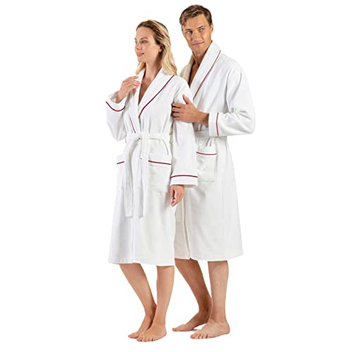 Premium Cotton Robes for Women, Lightweight Mens Robe, Unisex Terry Cloth Bathrobe, Soft Shower Spa Robe, 1 Pcs