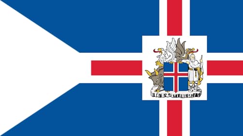 Drapeau grand format pavillon présidentiel Islande reverse pour mât extérieur - 2