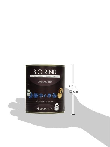 Herrmanns Bio Hundefutter Rind Menu 1 mit Buchweizen, Apfel, Birne 800 g, 6er Pack (6 x 800 g)