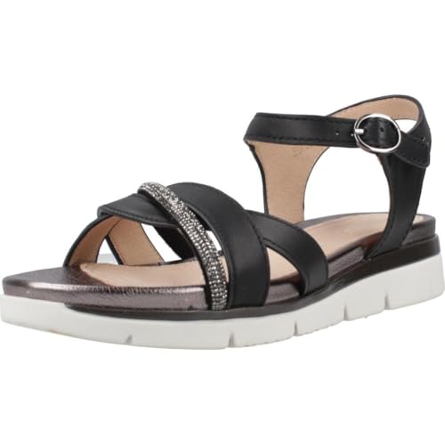Sandales noires en cuir Stonefly ELODY pour marcher sans douleur
