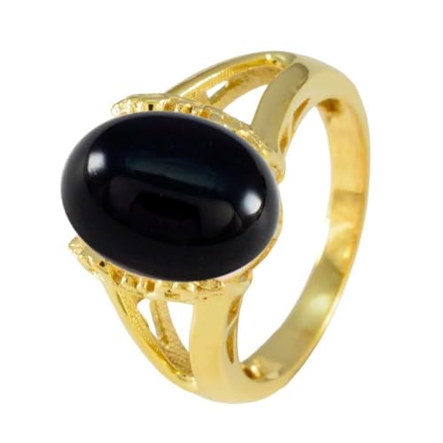 Image of 55Carat Choose Your Color Genuine Stone Ring 18K Gold Plated Oval Handmade Jewellery for Gift Sizes 4-13