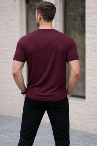 Image of Mack Jonney Men's Striped Ribbed Black Half Sleeve T-Shirt | Premium Soft Stretch Fabric | Casual Wear Round Neck Tee-M6358