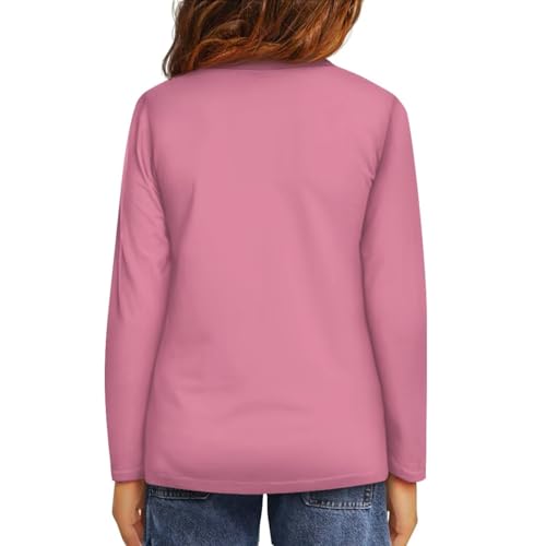 Image of Girls Long Sleeve T Shirt Cute Cartoon Crewneck Shirt for Kids 3-16Y Fall Winter Clothes