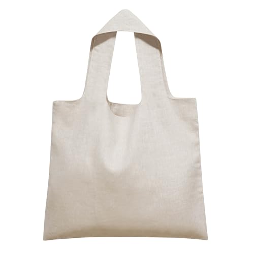 HSOFTIFY 100% Pure Linen Reusable Shopping Bags for...
