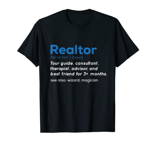 Cita de agente de bienes raíces con una definición humorística de agente inmobiliario Camiseta