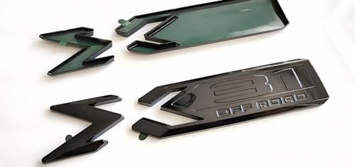 Image of Pair Set Sierra 1500 X31 Off Road Emblems 3D Rear Bodyside Truck Bed Decal Badge Nameplate Replacement for 2019-2022 Sierra 84682662 (Overlay Emblem Gloss Black)