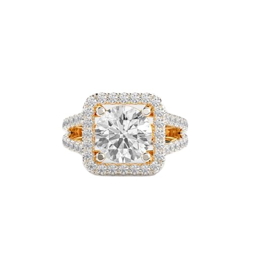 Bague moissanite argent 925 plaqué or anneau rond femme LKJR_0259