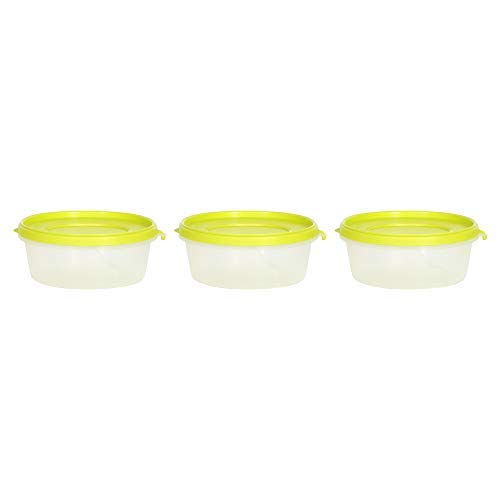 Image of Cutting EDGE Nesterware 500ml Stackable Food Container (Set of 3, Green) | BPA-free plastic, stackable design, leak-proof, kitchen storage, pantry, fridge, meal prep, reusable, travel use