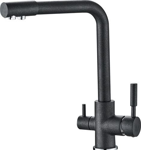 Robinet 3 voies 3 en 1 pour cuisine - Chromé - Filtre à eau - 1801-7 - Noir