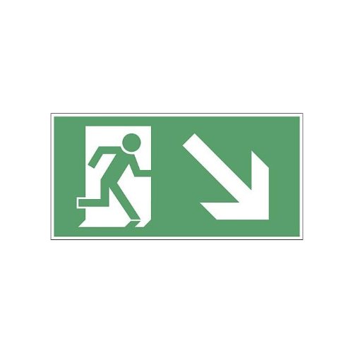 Cartello Uscita Di Emergenza Con Freccia Sinistra - Adesivo Fotoluminescente BGV A8 - Dimensioni 297x148 Mm - Norme Di Sicurezza