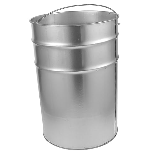 ABOOFAN Galvanized Metal Bucket with Handle Garbage Storage Container for Outdoor Use Capacity Trash Can for Easy Dumping and Quick Rinsing for Long Term Use