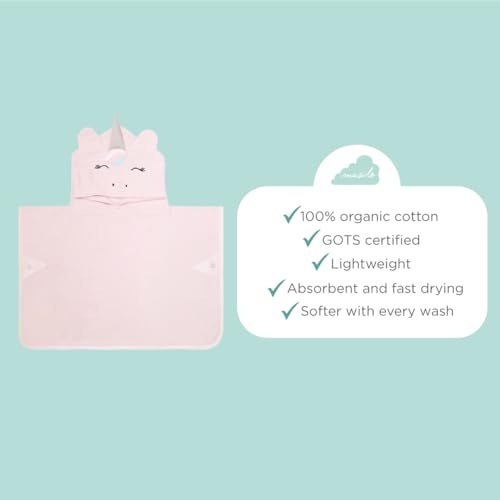 Image of Masilo Organic Cotton Muslin Hodded Poncho Towel for 6 to 12 Months Baby, Pack of 1 - Bunny Mint