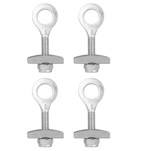 Toyvian Tensor de Cadena para Bicicleta de Acero Ajustable 4 Piezas, Accesorio Compacto para Bicicletas de Montaña y Plegables, Herramienta Tensora para Ciclismo y Piñón Fijo, Uso