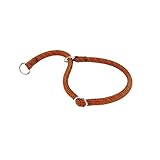 SÉCURITÉ ET CONTRÔLE : Collier semi-étrangleur avec coutures réfléchissantes visibles dans des conditions de faible luminosité. Equipé d'un anneau d'arrêt pour le verrouiller à la largeur souhaitée, évitant ainsi au chien de s'étrangler ou de perdre le collier.