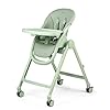 PEG Living Seggiolone Pappa dalla Nascita, Design Contemporaneo, Funzione Sdraietta, Altezza Regolabile, Doppio Vassoio, 4 Ruote 360°, Chiusura Compatta, 0–3 Anni (0–15 kg), Sage