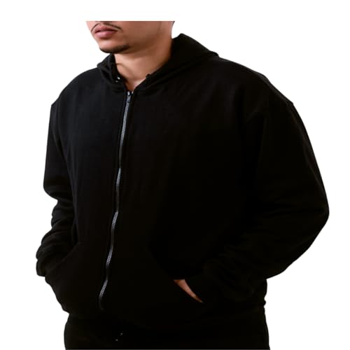 Blusa Frio Ziper Casaco Moletom Canguru Masculino Feminino (BR, Alfa, GG, Regular, Regular, 5, Preto