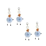 Pendentif porte-clés orné d'une adorable girafe et d'une boule de poils, un accessoire créatif et tendance
