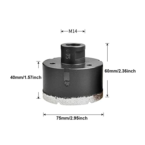 Broca de diamante para taladro de 55 mm M14 miniatura 7