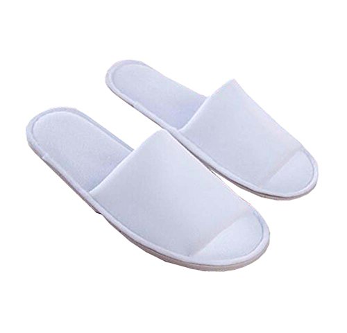 Black Temptation 5 Pairs Towelling Slippers Open Toe Disposable Slippers Hotel/Home Slippers,I