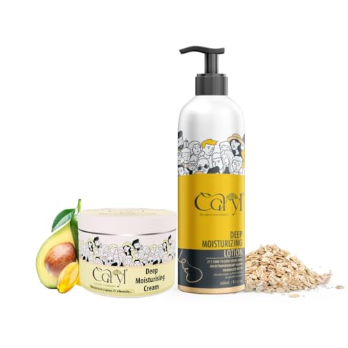 Image of CARYL Deep Moisturizing Cream 100g & Body Lotion 200ml Combo Pack | Intense Hydration Skincare Kit for Dry Skin Women, Men | Non-Sticky, Long-Lasting, Nourishing Moisture Cream for Skincare | Soft, Smooth & Healthy Skin Moisturizer Lotion for All Skin Type | Best For Gift