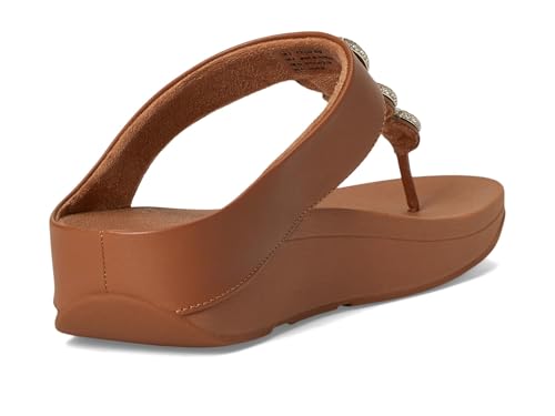 Image of FitFlop Women's Fino Crystal-Chain Leather Toe-Post Sandal