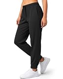 Othedrich Womens Joggers with Pockets Loose Fit Sweatpants, Lightweight Athletic Lounge Pants for Workout Running Yoga Travel Black