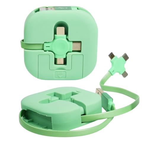 2 Pièces Câble Multi Chargeur Rétractable 3 En 1 [1,2 M] — Câble USB Multi Embout Avec Lightning/Micro USB/USB‑C, Enrouleur Cable Usb Portable,...