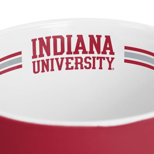 Image of Logo Brands NCAA Indiana Hoosiers 15oz Stripe Mug - Team Logo, Inside Print, Standard Handle, Microwave & Dishwasher Safe