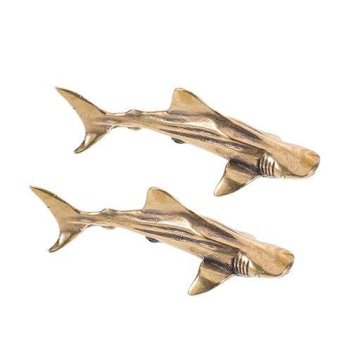 Figuras de pez de latón dorado resistentes para decoración de patio 2