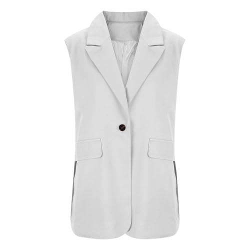 Women's Sleeveless Blazer Vest Fashion Dressy Notch Lapel Sleeveless Blazer Suit Jackets Office Work Clothes 7