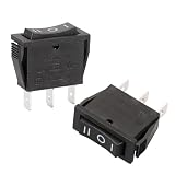 BAOMAIN SPDT Rocker Switch,ON/Off/ON 3-Pin 16A 250V AC,Black No Light Snap-in Power Switch,UL Recognized & VDE Certified for Automotive,Marine,and Household Appliances (2-Pack)