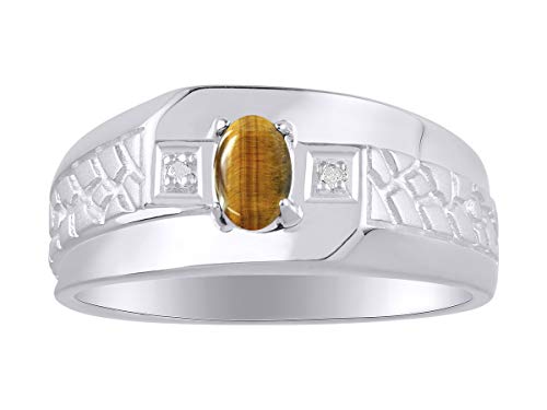 Bague œil de tigre ovale pour parfaire votre style masculin lors des grandes occasions
