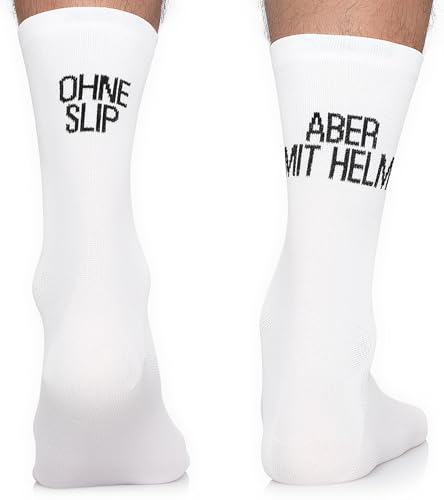 TODO Fahrradsocken Herren. Lustige Rennrad Socken Herren. Ohne Slip Fahrradsocken Lustig, Radsocken Männer (Ohne Slip Weiss 43-46) 1