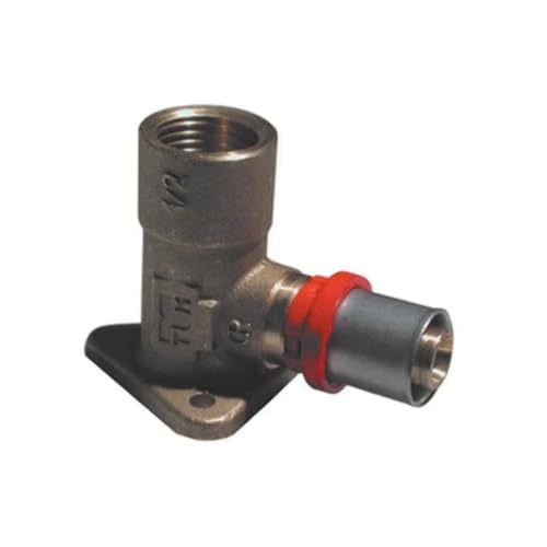 Raccordo curvo F con flangia 3/4 x26mm per tubo multistrato a pressare