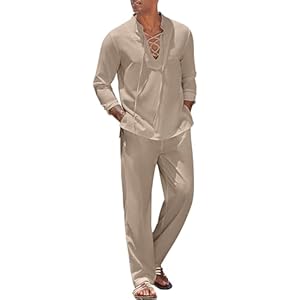 COOFANDY Men’s 2 Piece Linen ...