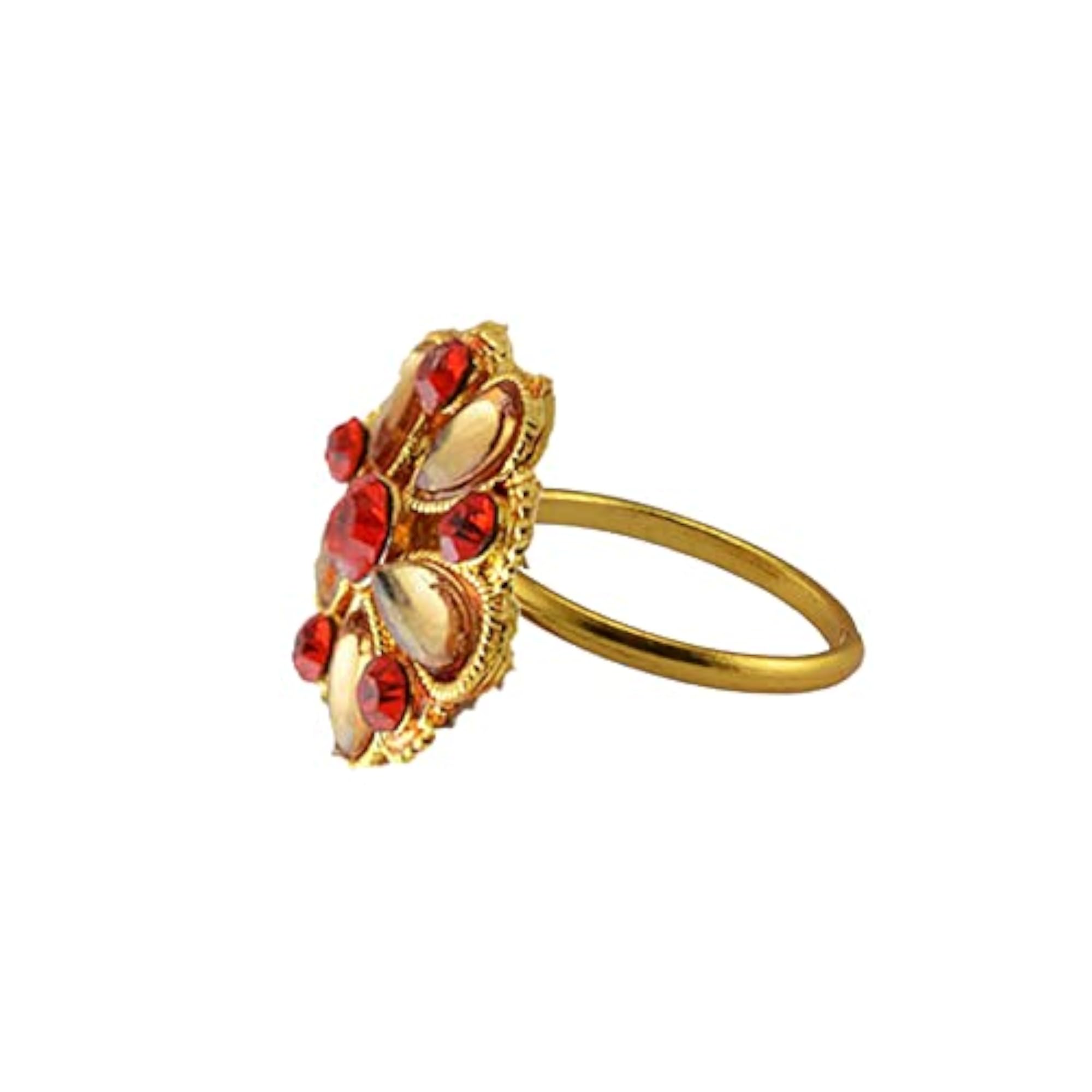 Solid Stone Stud Brass Ring Regular Fit